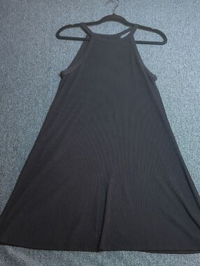 Madewell Black Ribbed Swing Dress XS